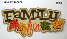 FAMILY FUN TITLE fall autumn boy girl scrapbook premade paper piecing by Rhonda