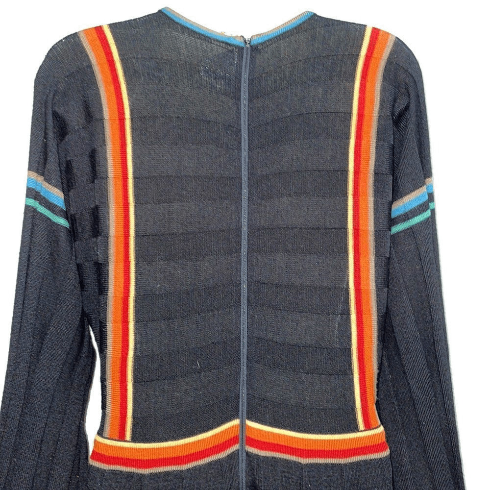 Amazing 70s Vtg Roncelli knit multi colored strip… - image 8