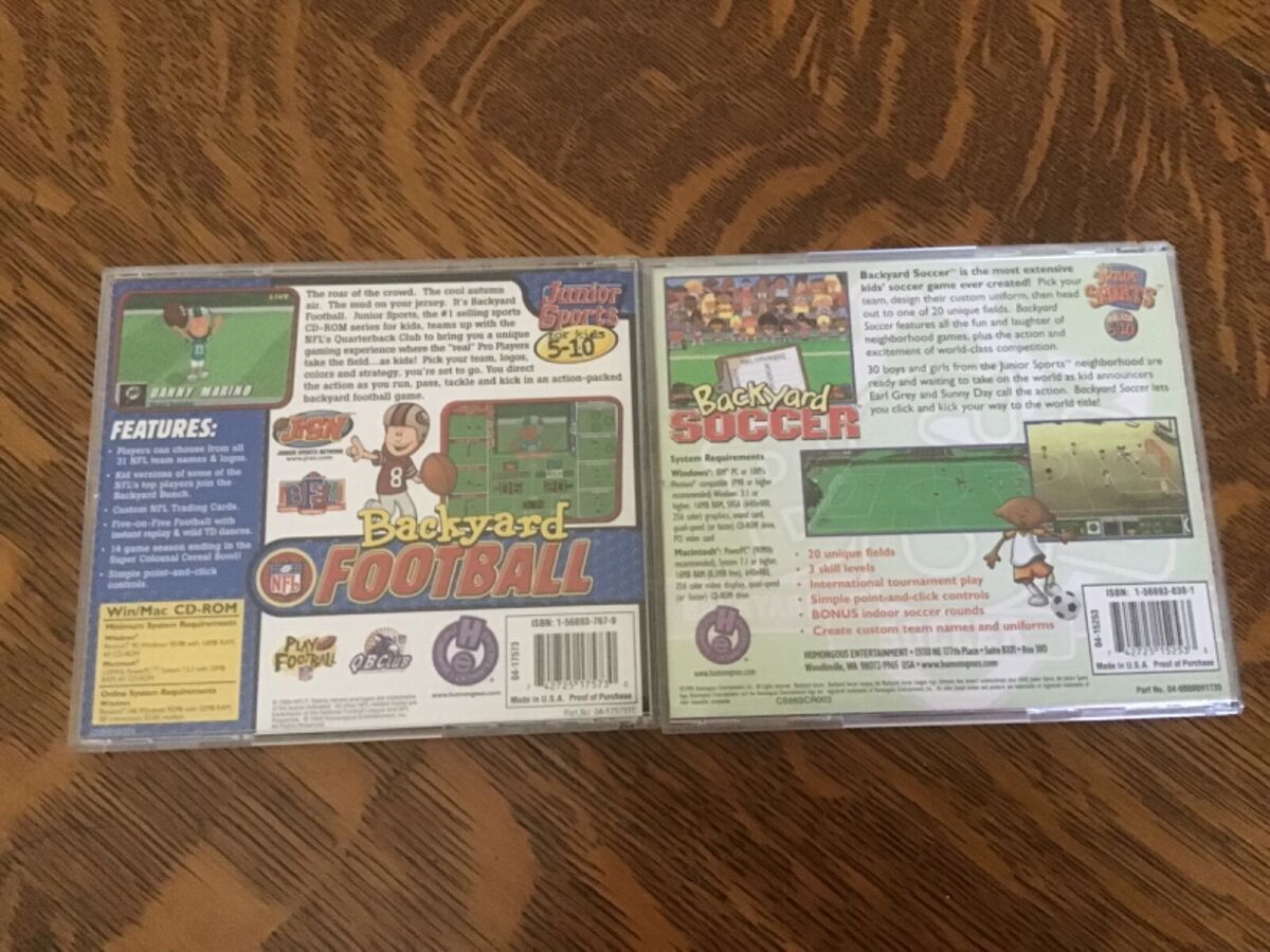 Vintage~Backyard Football & Soccer~CD-ROM~Humongous Games~PC Windows & Mac