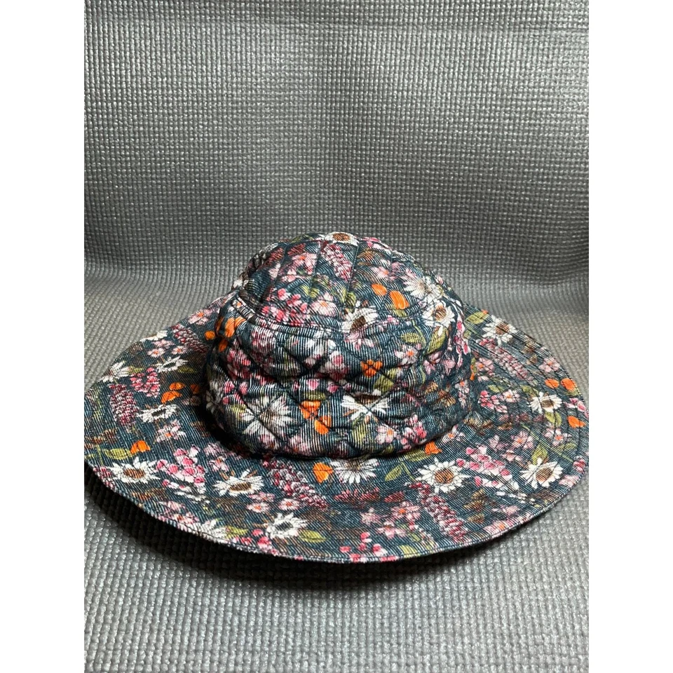 Sombrero Chufy Bucket Mujer Talla Única Azul Estampado Floral Pana Acolchado NUEVO Foto 4 de 4