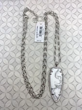 Kendra Scott Skylar White Howlite Arrow Long Pendant Necklace NWT
