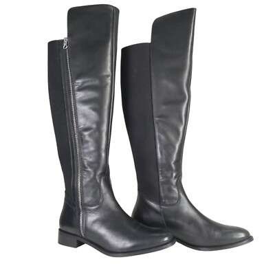 Girotti Stiefel Overknee schwarz Echtleder Reitstil Designer UK 6 EUR 39