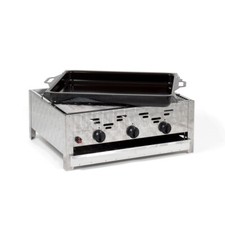 Edelstahl-Brenner Gasgrill Gasbr&auml;ter Tischmodell 3-flammig 11kW Gastro Neu K3EM