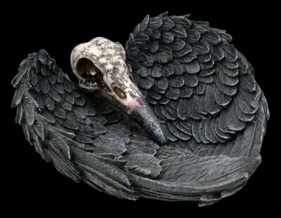 Schale - Rabenschädel Edgar's Raven - Gothic Vase Raben Deko
