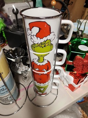 How the Grinch Stole Christmas Stacking Mugs Rack 65th Anniversary Grinch Ltd Ed