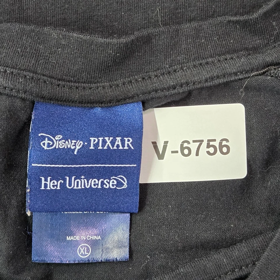 Disney Pixie Dusters Women Top XL Black Shirt Her Universe Logo Graphic V Neck - Image 2 of 4