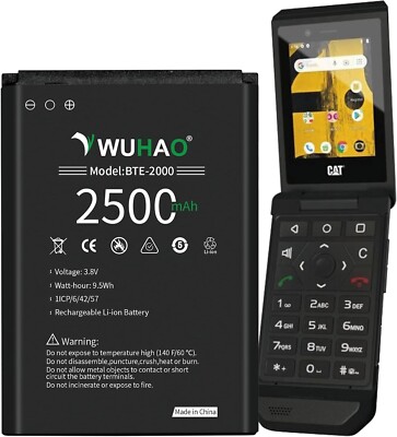 Upgraded 2500mAh Replacement Battery for CAT S22 Flip Smartphone 3.8V