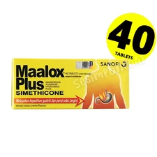 1x Maalox Plus Simethicone (40 Tablets) For Relief of Gastric & Stomach Wind