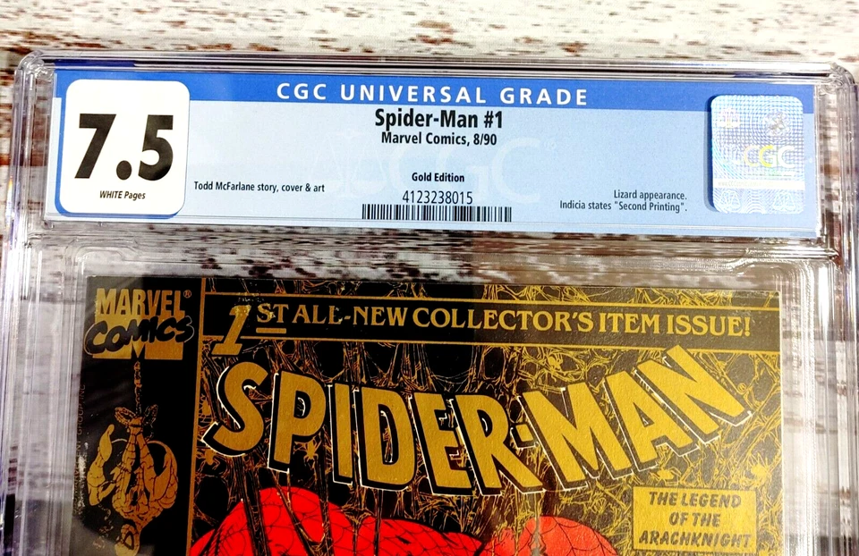 Lot of 3 Spider-Man #1's W/CGC grades. Gold 7.5, Green 8.0 and Silver 8.5. 1990. - Image 3 of 4