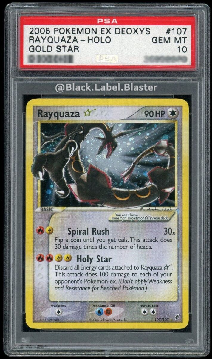 2005 Pokémon Gold Star Rayquaza EX Deoxys Holo #107 - PSA 10 2005 Pokémon Gold Star Rayquaza EX Deoxys Holo #107 - PSA 10
