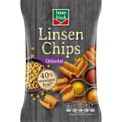 funny frisch Linsen Chips Oriental knusprig würzig vegetarisch 90g