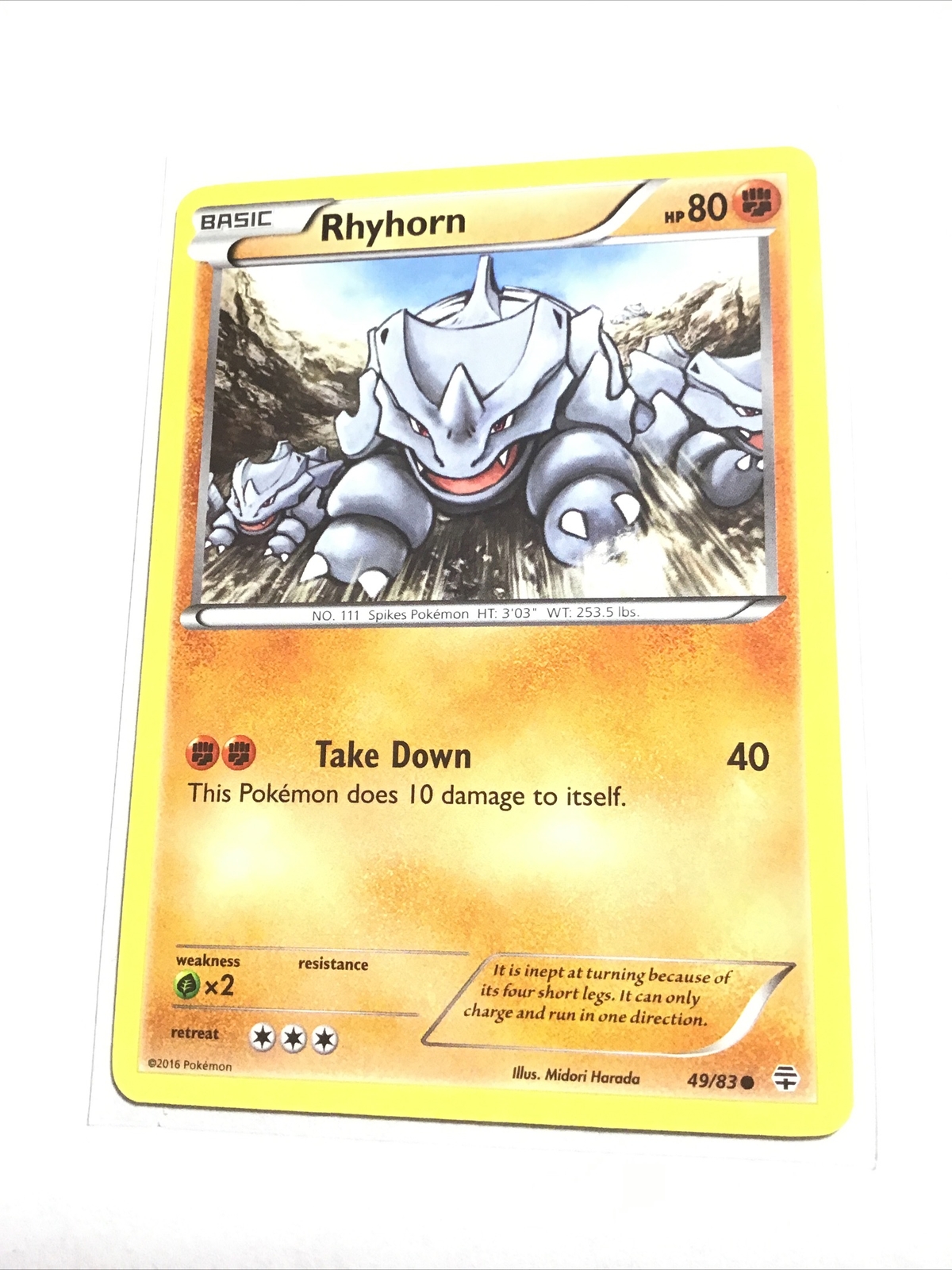 RHYHORN - 49/83 - XY GENERATIONS - Pokemon Card - NM