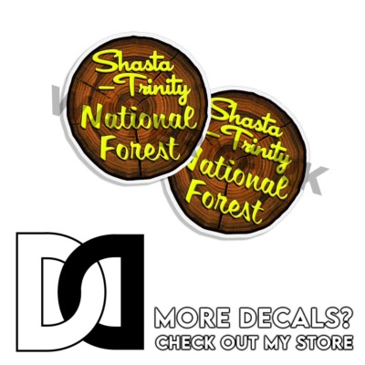 Shasta Trinity National Forest California Decal CIRCLE 5'' Stickers 2Pk