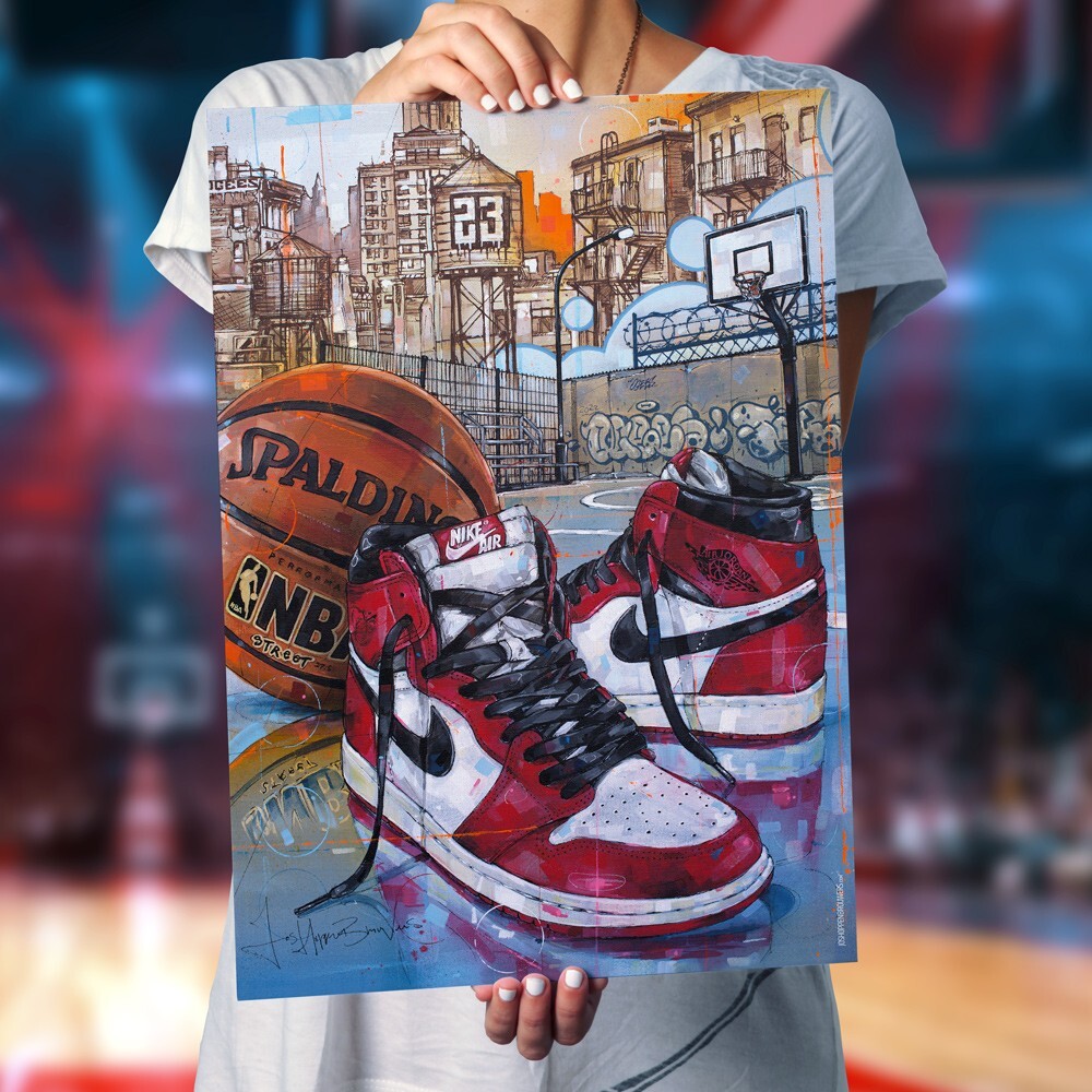 Nike Air Jordan 1 basketball court poster (50x70cm / 19.68×27.56