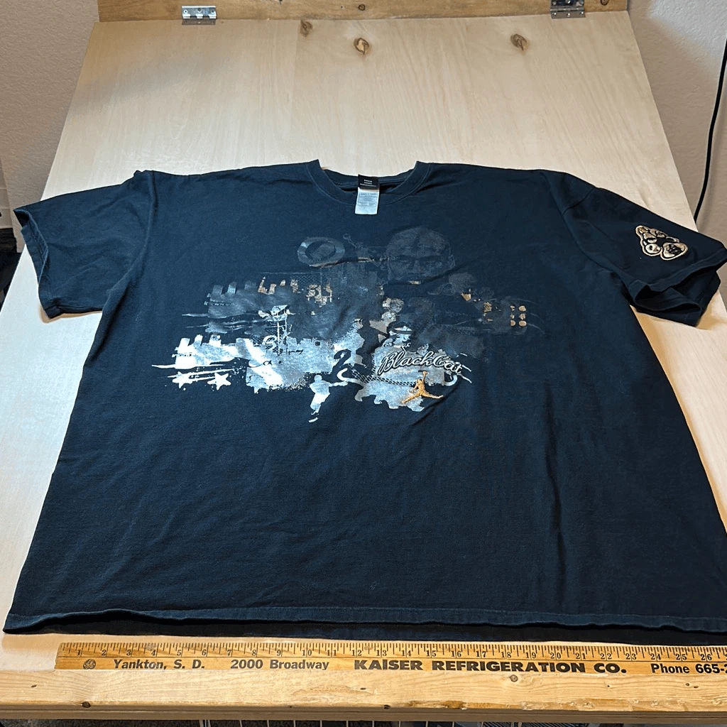 Nike Air Jordan 4 Black Cat T Shirt Embroidered Jumpman Mens Tee 4XL RARE AOP