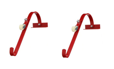 2 Pack Roof Ladder Hooks with Wheel StabilizerHeavy Steel Ladder Fall protection