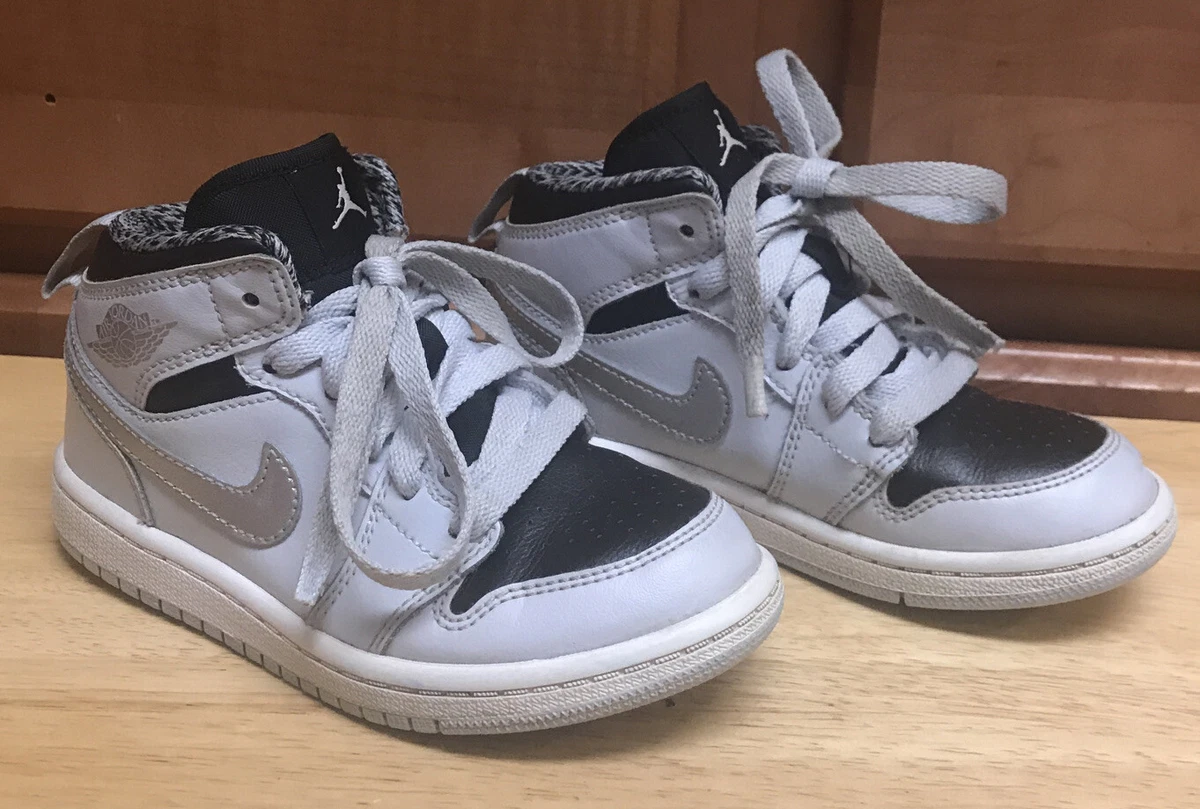 Nike Air Jordan 1 Mid BP 640734 032 Pure Platinum Black Silver