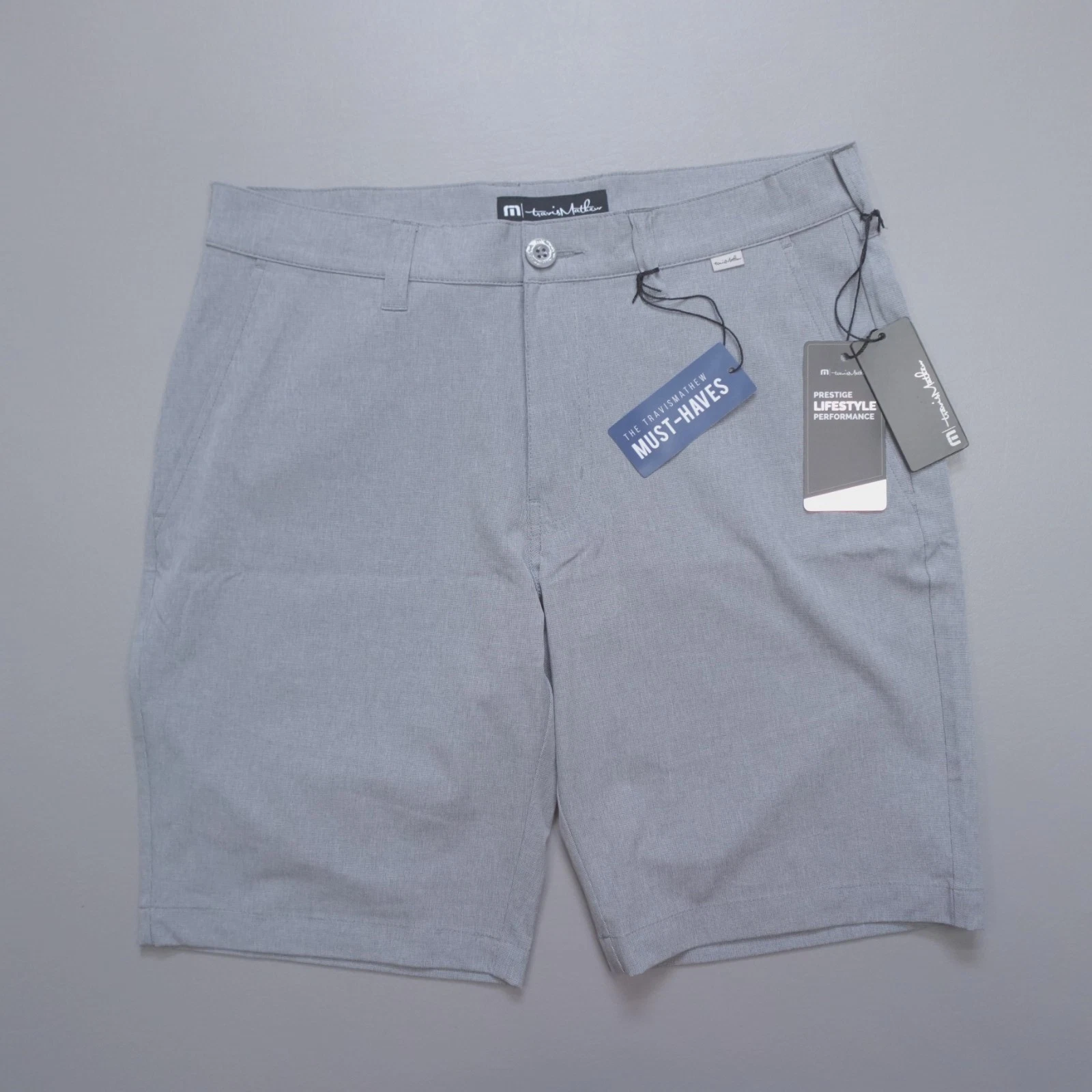 Travis Mathew Beck Shorts Light Grey Performance Golf Stretch Comfort Size 30