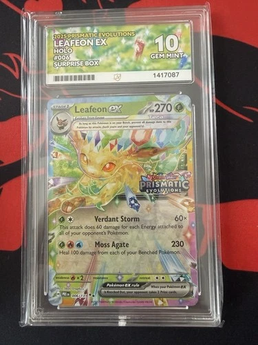 Pokémon TCG Leafeon EX 06 Prismatic Evolutions Surprise Box Promo Card Ace 10