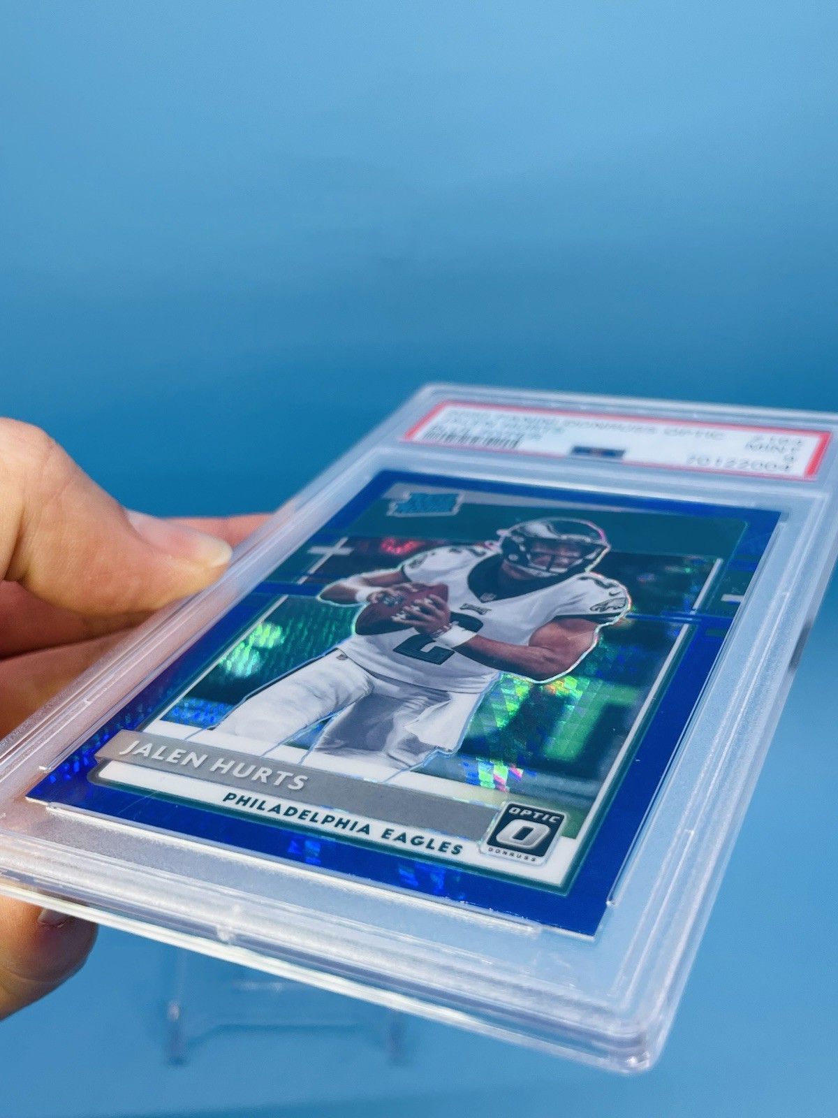 2020 Optic ~ JALEN HURTS ~ Rated Rookie Blue Hyper Prizm RC #164 ~ PSA 9 MINT 🔥 view 6
