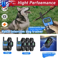 Dog Shock Collar - 4900Ft Dog Training Collar Rechargeable Waterproof LCD Pet US