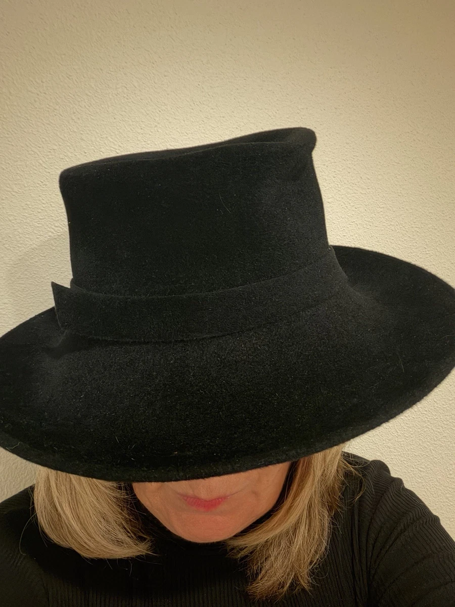 Vintage 50\'s Womens Sonni Hat Fedora Black Gold‎ Animal Patchwork Accent Madonna Vintage 50 main image 4