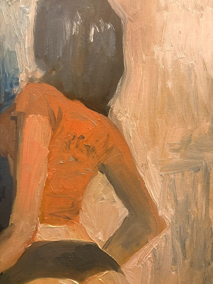 Boudoir Figure Portrait Cubism Disney Oil Painting 16x20 Canvas Original Signed - Image 4 of 4