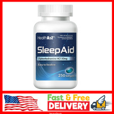 Sleep Aid, Diphenhydramine HCl 50mg, 250 Softgels, Supports Deeper Restful Sleep