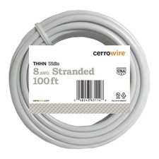 Cerrowire 100 ft. 8 Gauge White Stranded Copper THHN Wire