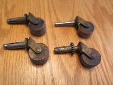 Wooden Caster Wheels Vtg Antique Cabinet Dresser Table Chair Salvage SET OF 4