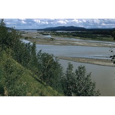 Tanana River 1956 Alaska (Delta Country)Vintage Red Kodachrome Slide
