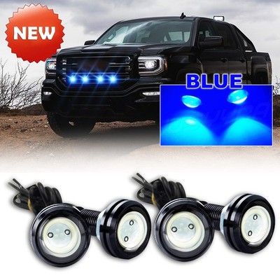 4pcs Blue Raptor Style LED Front Grille Lights for TOYOTA SEQUOIA 2008-2024