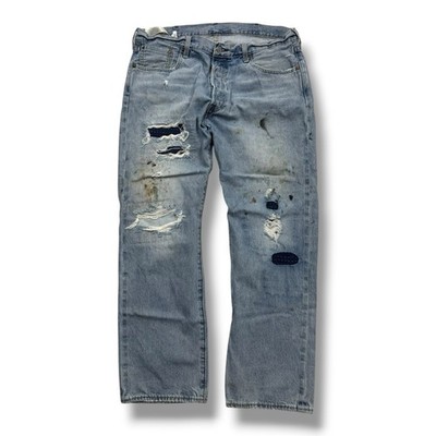 levis 150 anniversary 501 Repaired Sashiko Paint Splatter Jeans 38