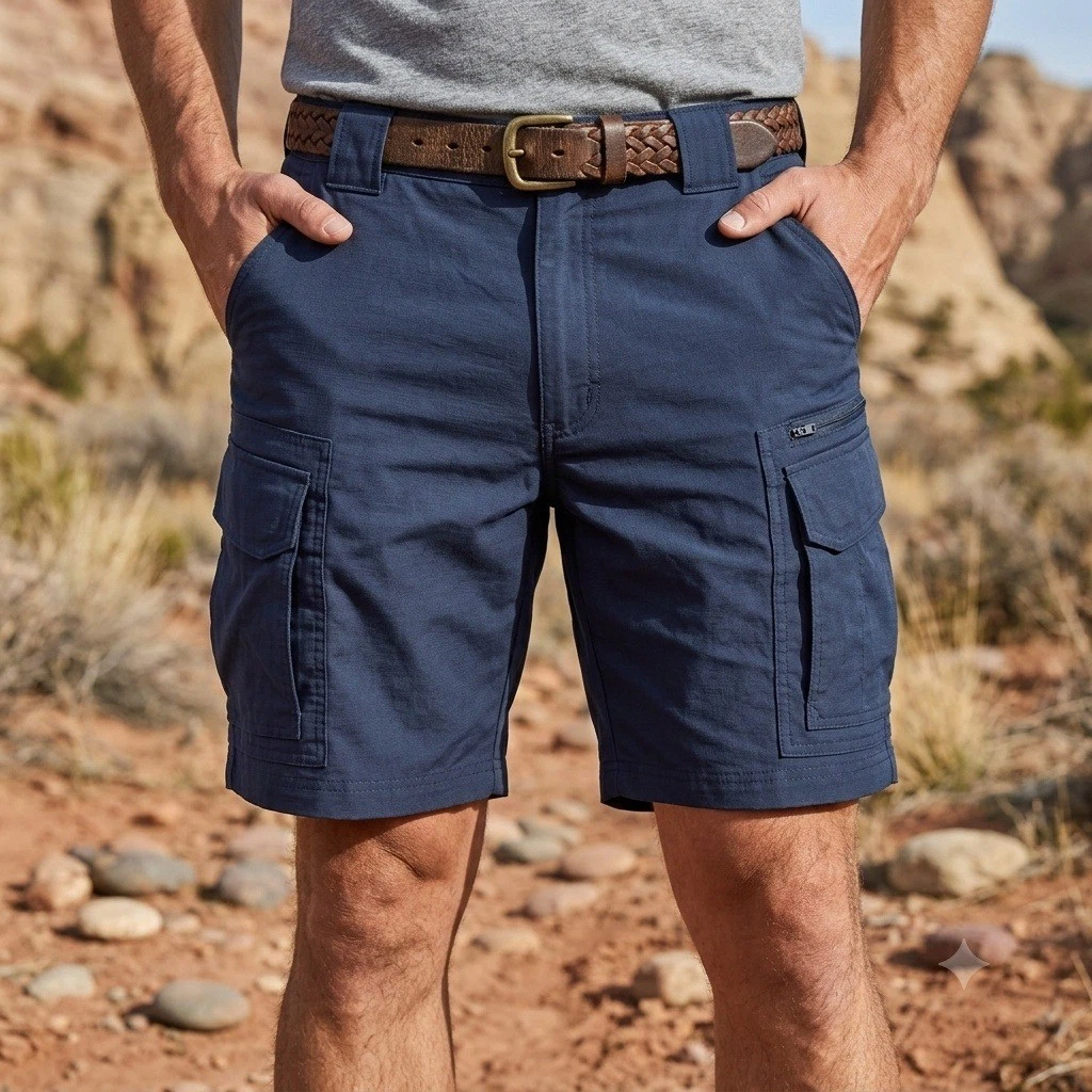 Duluth Trading Co Flex Dry On The Fly Cargo Shorts Mens 42 Navy Blue 46204