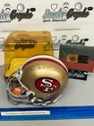 JOE MONTANA SIGNED AUTOGRAPHED NFL FOOTBALL MINI HELMET STEEL FACEMASK UDA COA