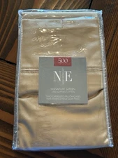 Noble Excellence NE Latte Over Sized Standard Queen Pillowcases Set New 500ct