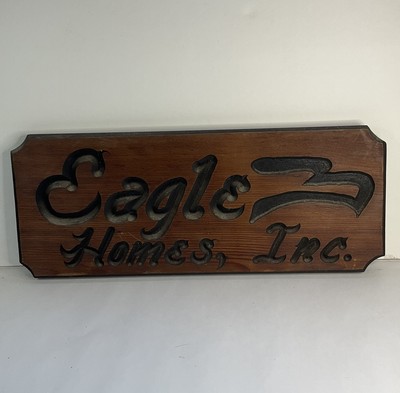 Wooden Engraved Plaque Sign Eagle Homes Inc 18x7  Novelty Decor Man Cave