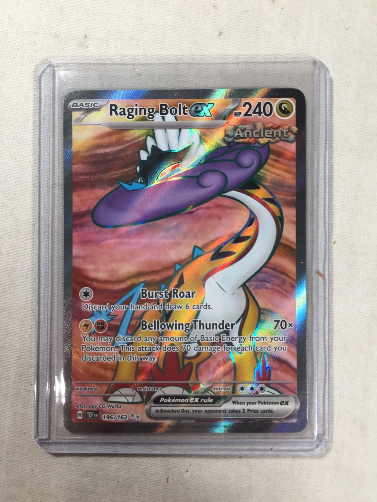 Raging Bolt EX 196/162 Scarlet & Violet Temporal Forces Pokemon Card