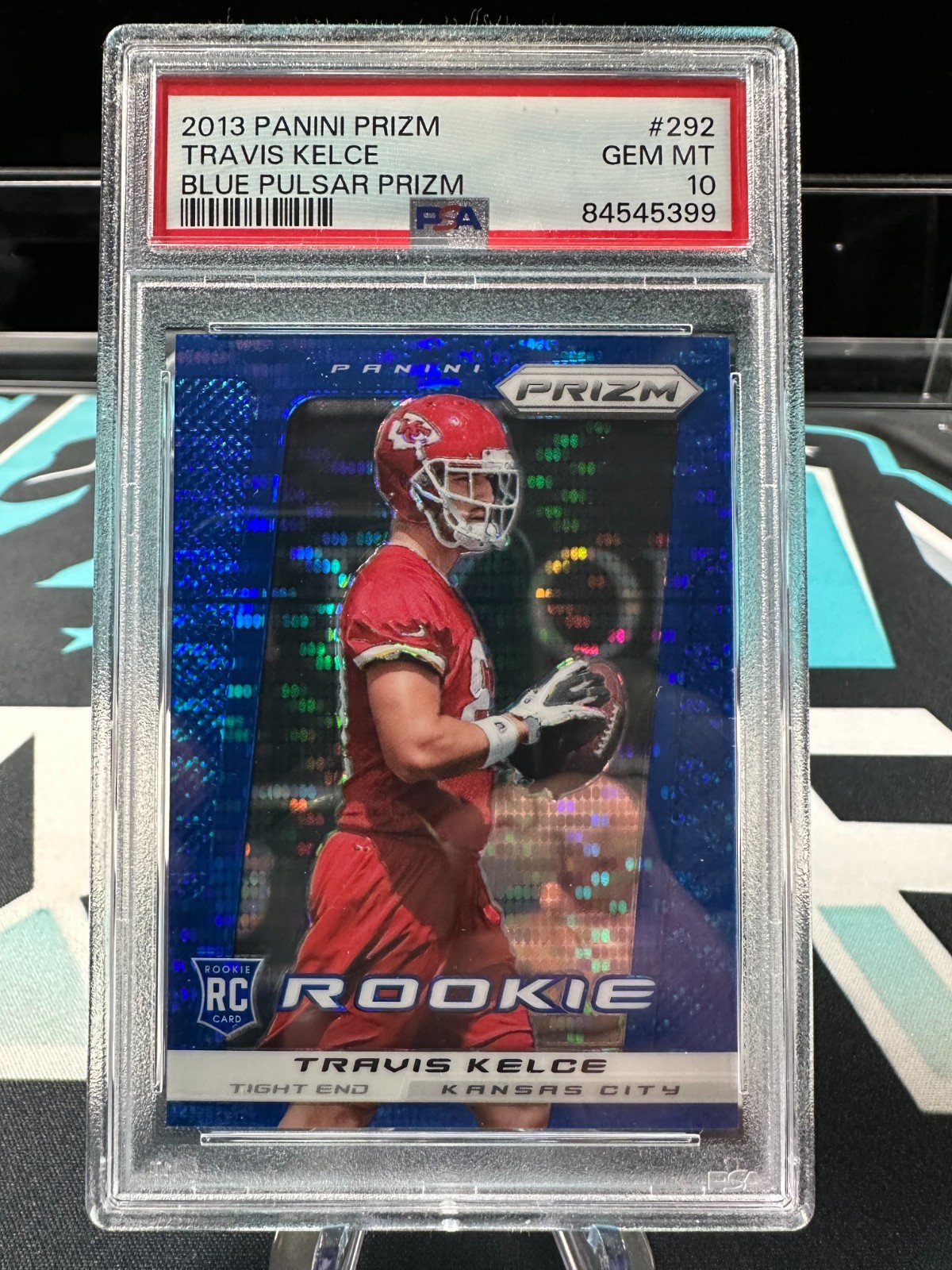 Travis Kelce Panini Prizm #292 Blue Pulsar Prizm