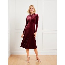 NWT Talbots VELVET DRAPED NECK MIDI DRESS