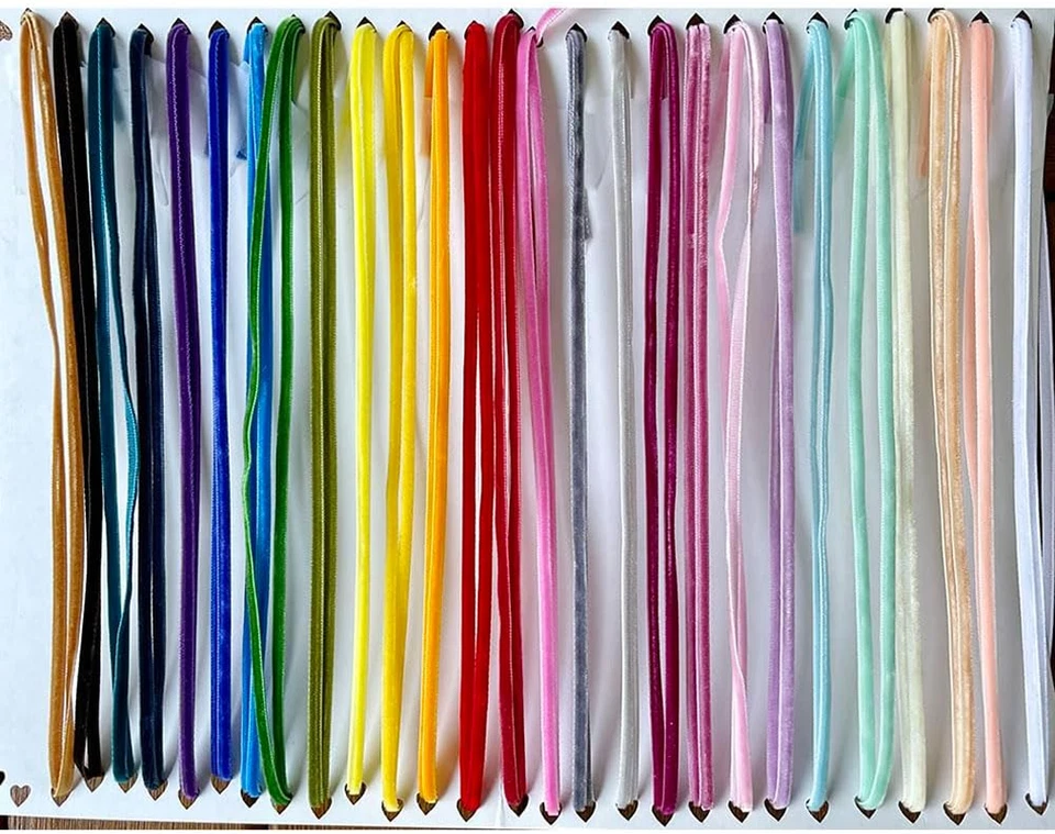 30 Yards 1/8" (3Mm) Velvet Ribbon Assorted Colors Bulk Pack (30 Colors) - Image 3 of 4