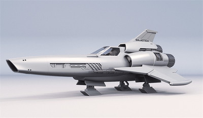 Battlestar Galactica Viper MK II fighter jet Model Kit W/base 3D Printing 1/32