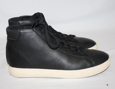 Clae Bradley Mid Black Leather Men's Premium Casual Sneakers NWOB SZ 6.5 $200