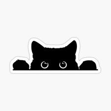 Peeking Sneaky Cat Vinyl Sticker Waterproof Decal for Car, Laptop, Yeti 5 Inch