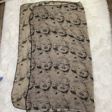 Vintage Marilyn Monroe Print Large Polyester Shawl/Scarf 52  x 38  Brown