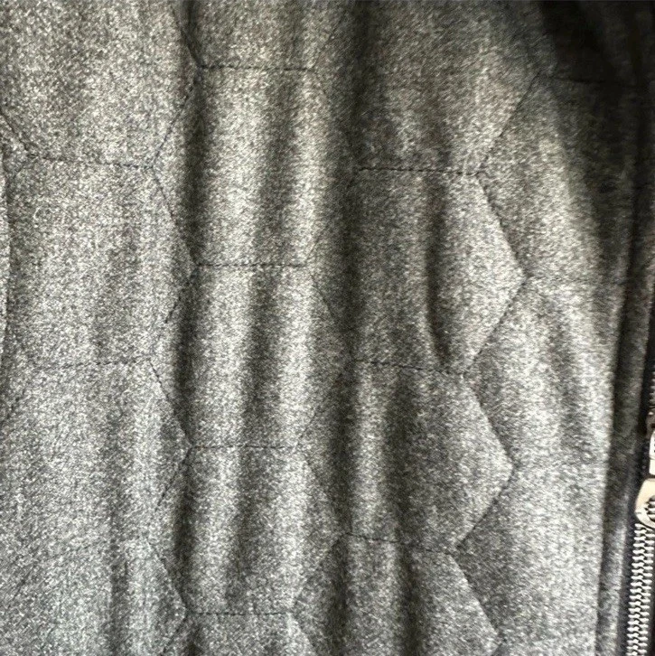 Chaleco de lana de cuero acolchado carbón Isaia EU52 Foto 3 de 4