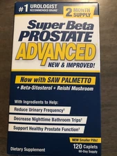 SUPER BETA PROSTATE ADVANCED 3x  Brand new expires 7/2026 120 ct tablets Caplets