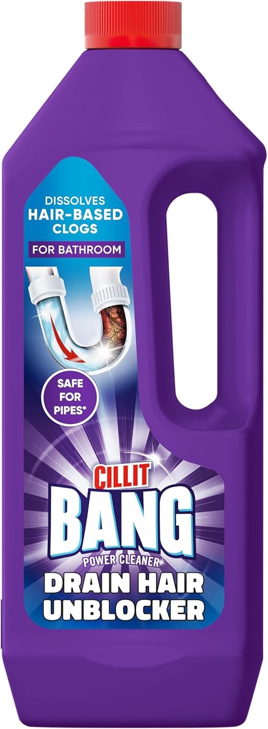 Cillit Bang Hair Drain Unblocker Gel, Dissolves Hair-Based Blockages, For Showe