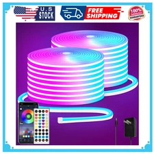 segrass 100FT RGB LED neon Rope Lights LED neon Lights with Remote/APP Contro...