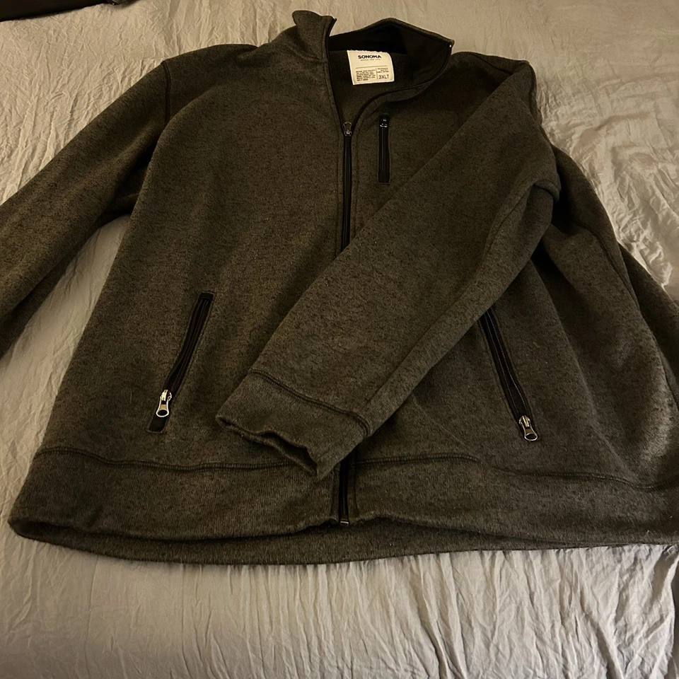 Jaqueta suéter Sonoma leve quente zíper completo masculina tamanho 3XLT - Imagem 2 de 4